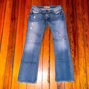Distressed Bootcut Jeans